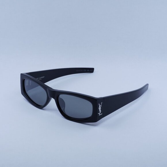 🕶️ New Saint Laurent SLM140/F 002 Sunglasses - Shiny Black Frame, Grey Lenses - Picture 1 of 11